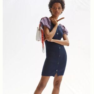 Anthropologie Maeve Puff-Sleeved Knit Mini Dress